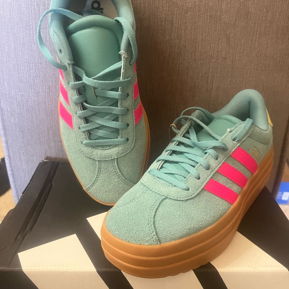 Adidas Women's Mint and Pink Sneakers